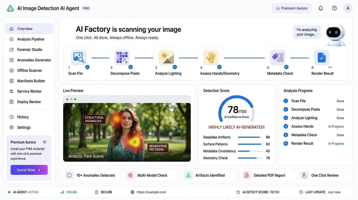 AI spam checker dashboard — example of the AI spam risk dashboard software